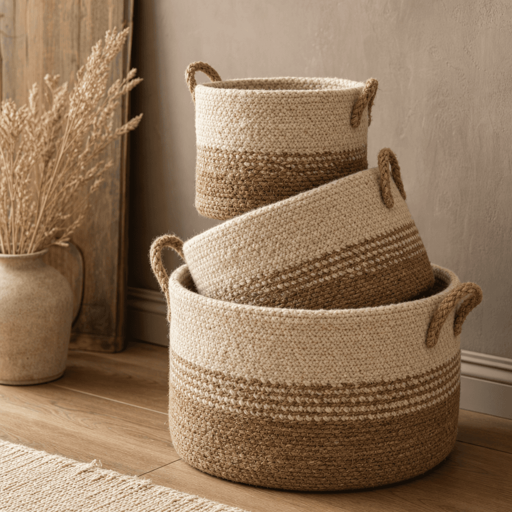 Woven Basket Trio — Pretty storage that nests