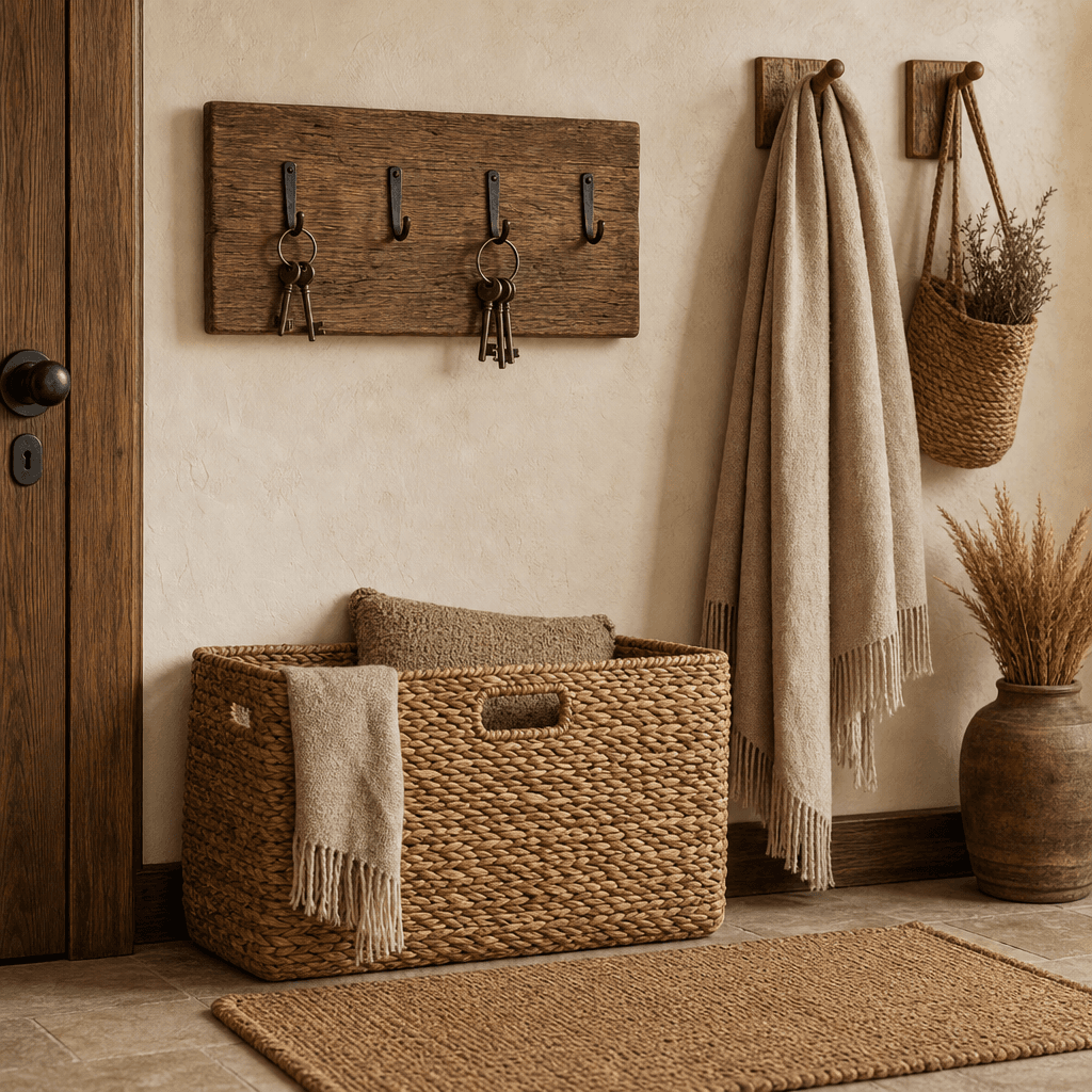 Rustic Entryway Set — Tidy, welcoming hallway
